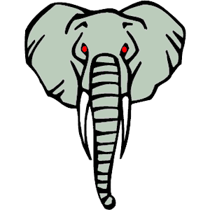 Elephant Face Silhouette Clipart