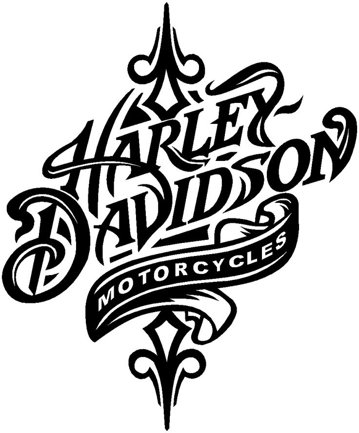 Harley Davidson Motorcycle Clipart Black And White