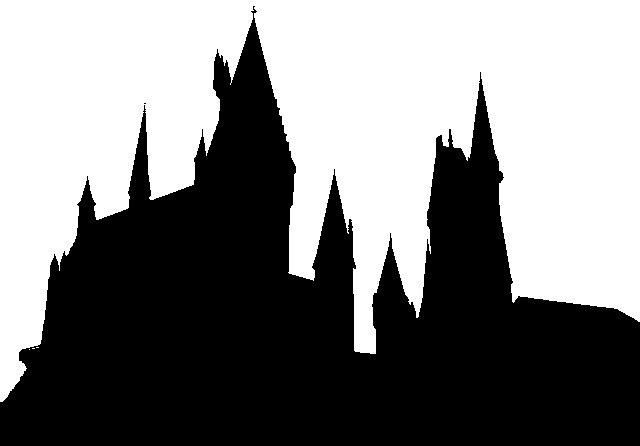 Hogwarts castle silhouette clipart