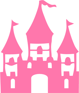 Pink Princess Castle Silhouette Clipart