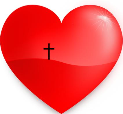 Red Heart And Cross Clipart