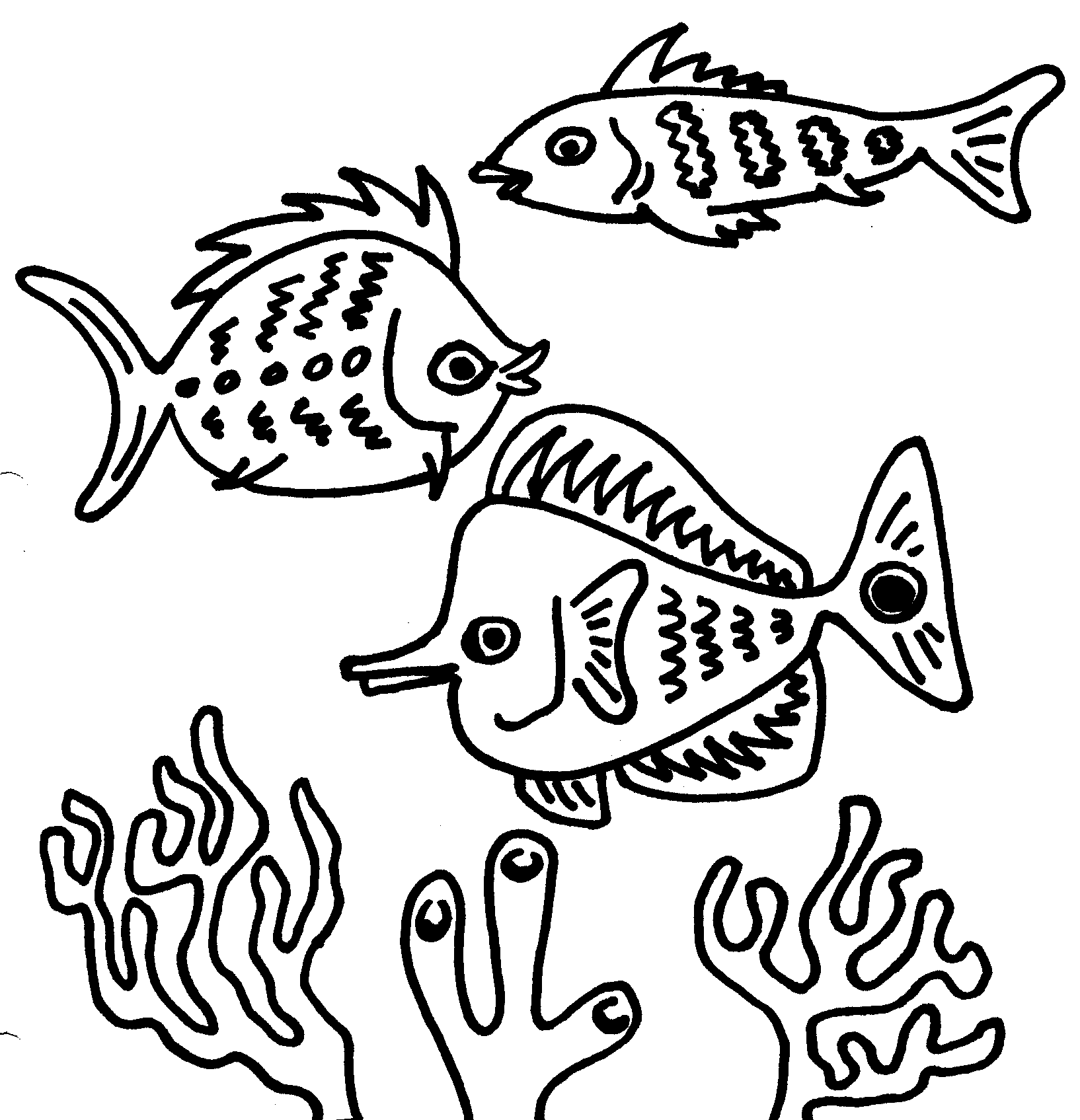 School of fish clipart black and white