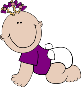 Purple Baby Crawling Clip Art at Clker