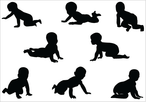 Crawling Baby Silhouette Clipart