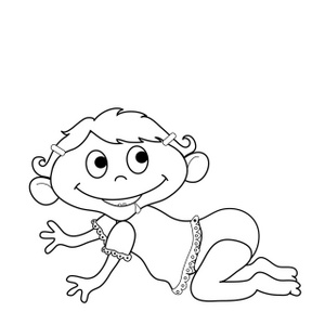 Black Baby Crawling Clipart