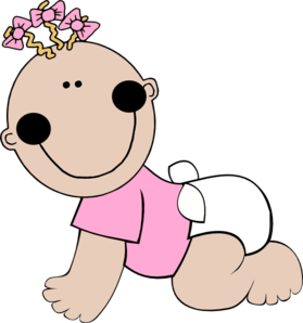 Baby Girl Crawling With Pink Shirt Clip Art at Clker