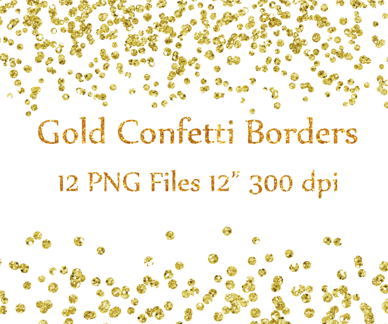 Gold Confetti Borders clipart: GLITTER CONFETTI by ChiliPapers
