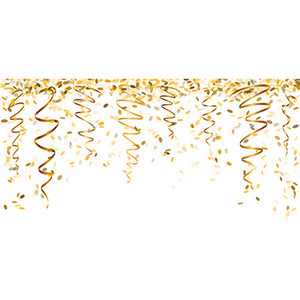 Falling gold confetti vector
