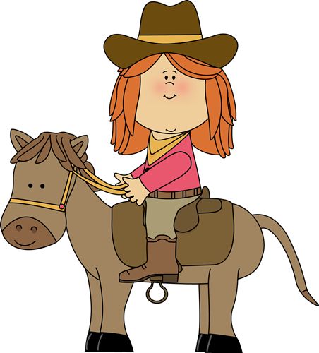 Cowgirl riding horse clipart