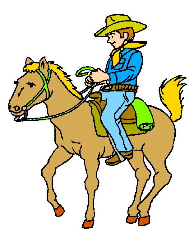 Cowboy on horse clip art � bkmn