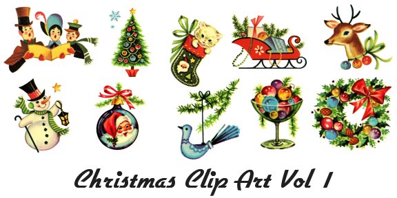 Vintage christmas chicken clipart