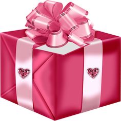 Pink Striped Gift Box PNG Clipart Picture