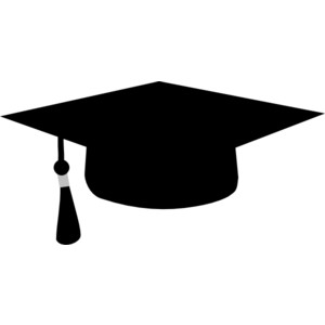 Graduation cap clipart black and white