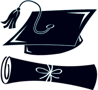 Graduation Black And White Clipart