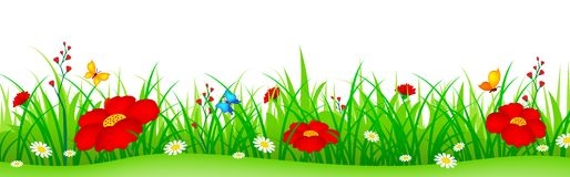 Grass With Flower Clipart