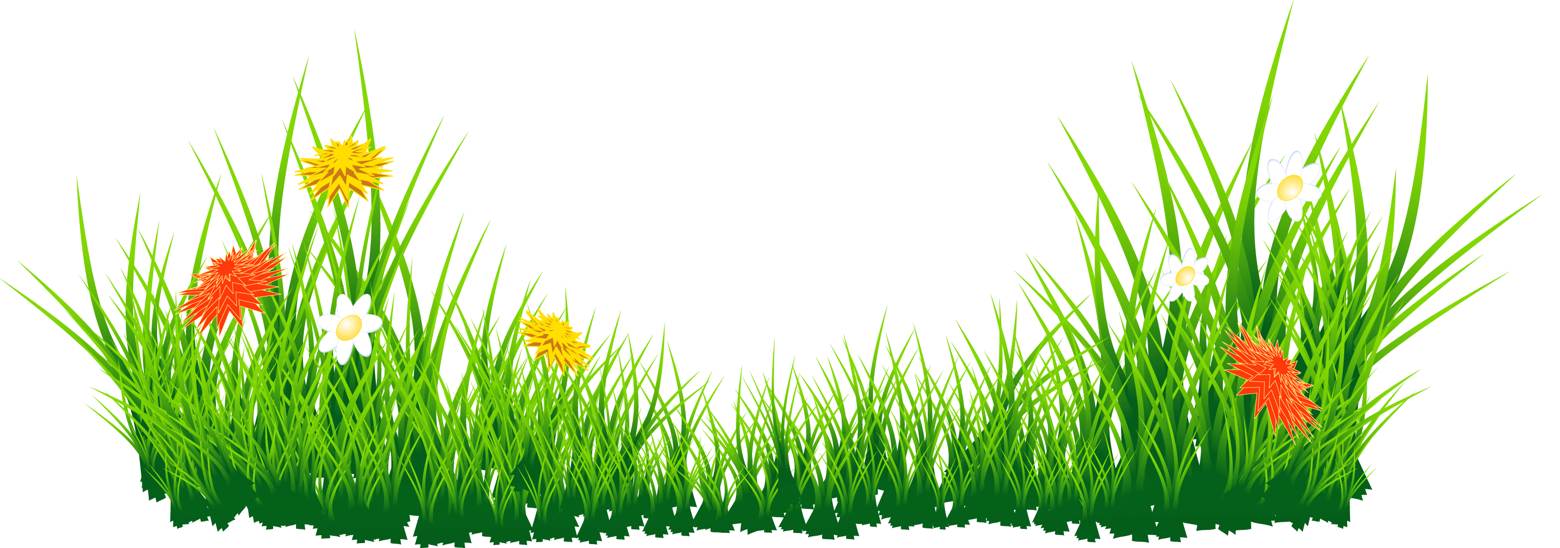 Grass With Flowers Clipart Png