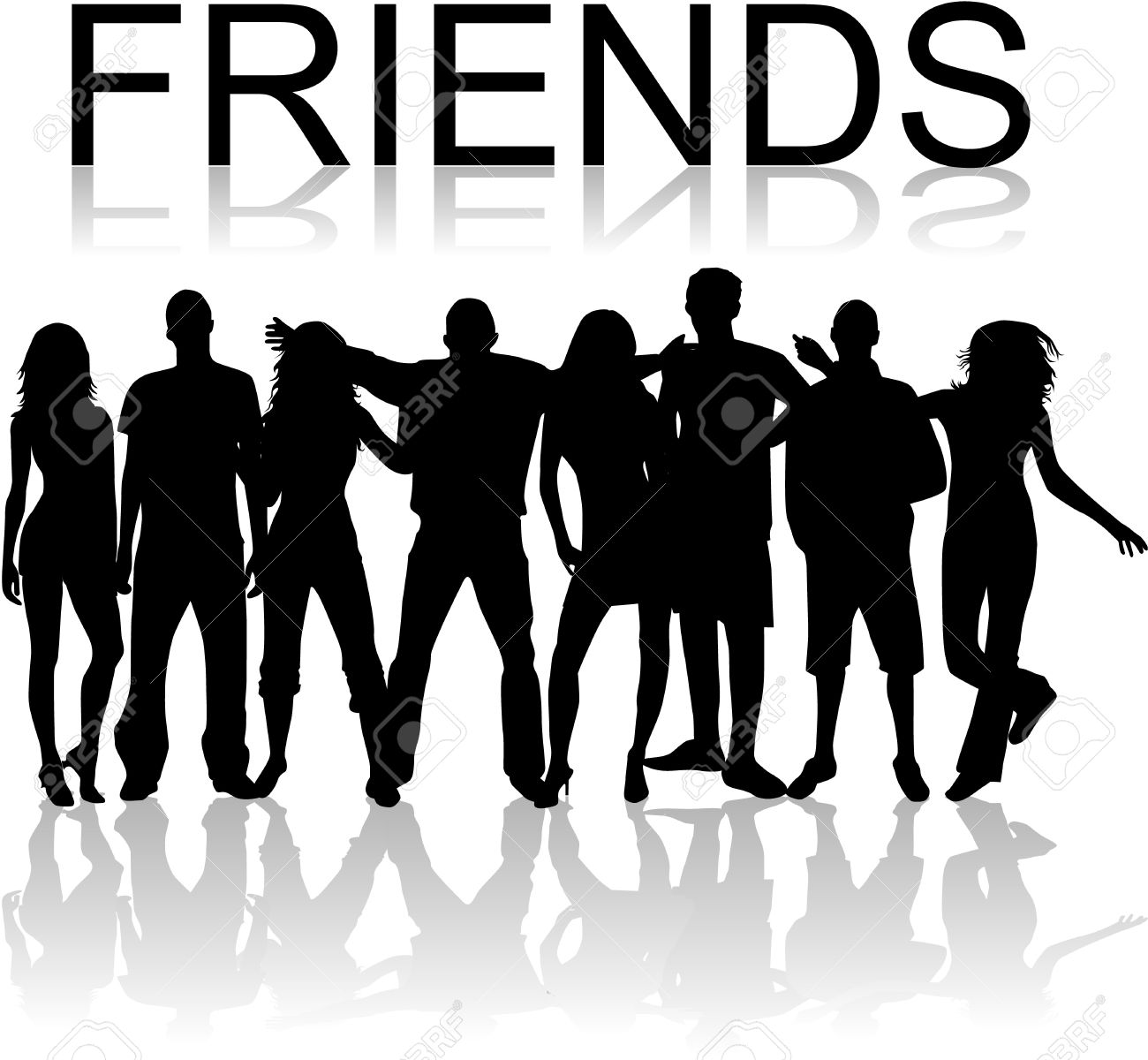 Friends silhouette free clipart
