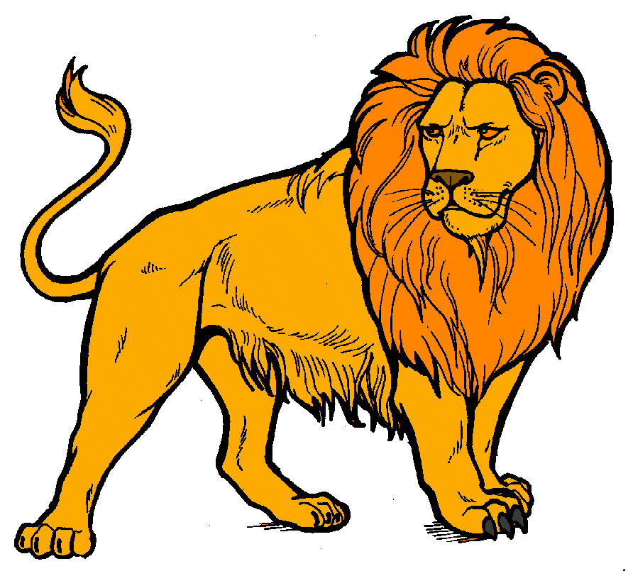 frightened lion clipart