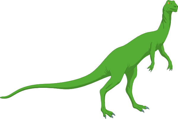 Green Long Necked Standing Dinosaur Clip Art at Clker
