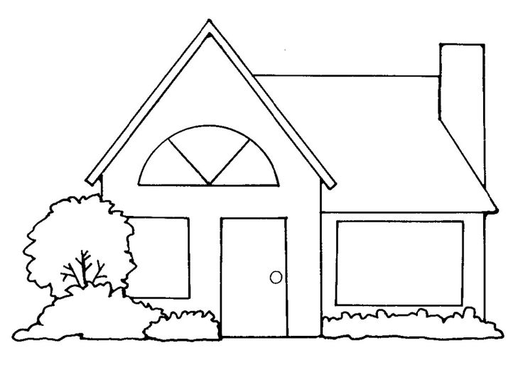 House with garage clipart black and white