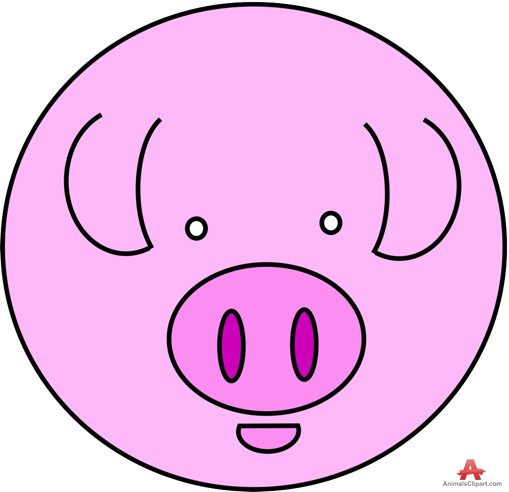Circular Pig Head Clipart