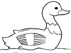 Duck in water clipart black and white