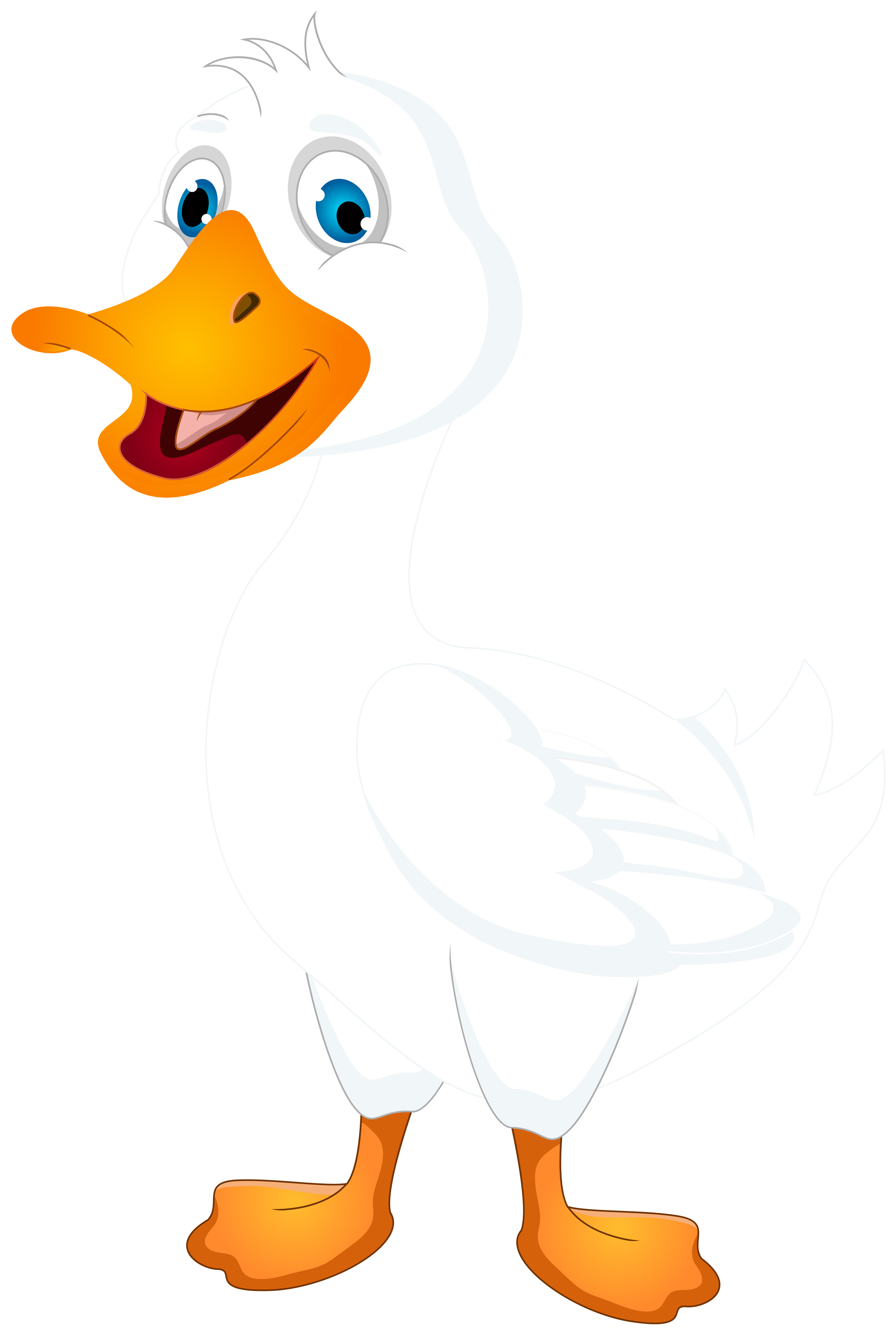 White Duck Cartoon PNG Clip Art Image