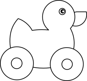 Rubber duck clipart black and white