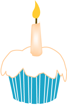 Cupcake With Candle Clip Art
