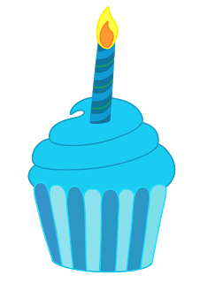 Birthday cupcake with candle clipart