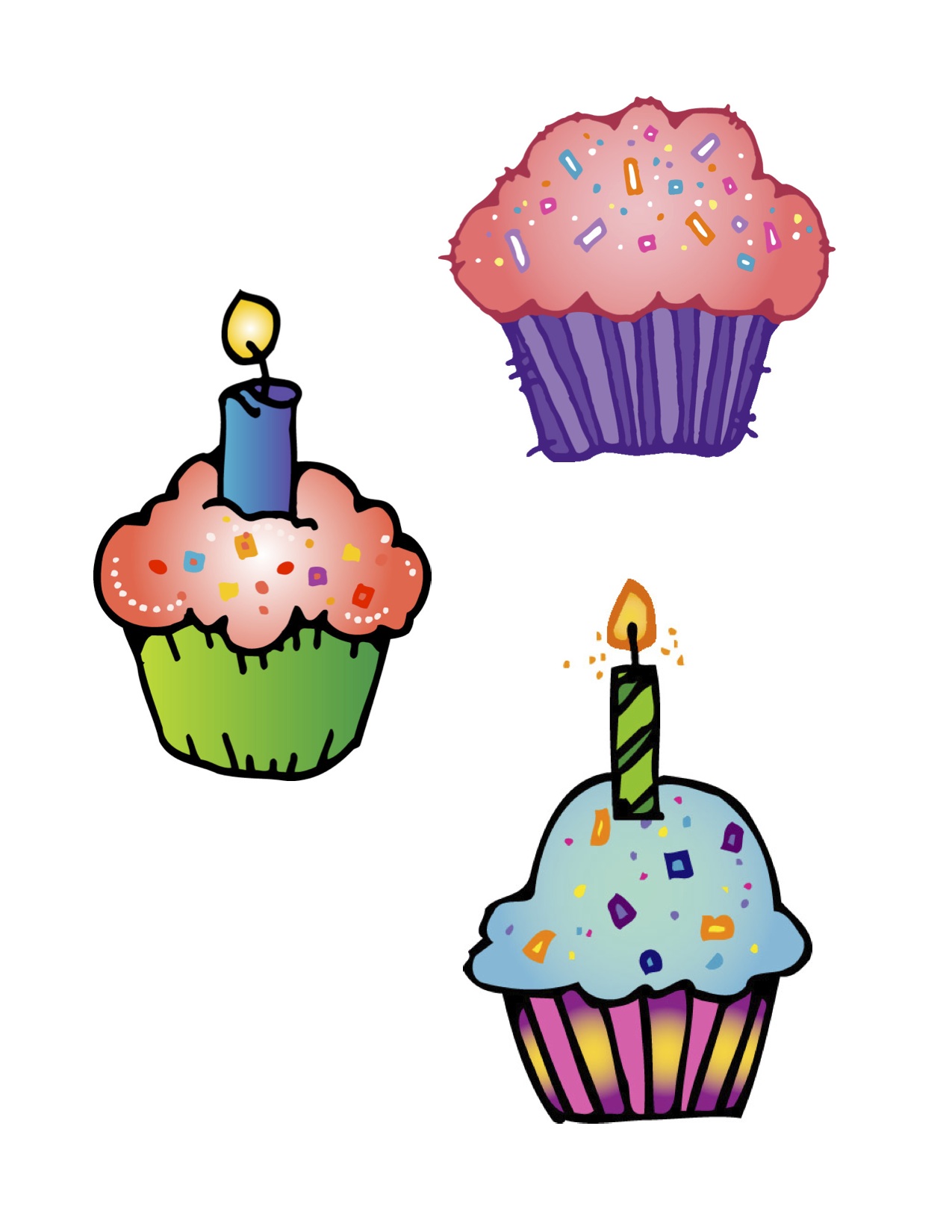 Cupcake With Candle Clip Art