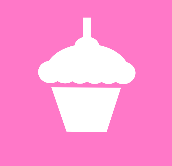 Pink Cupcake With Candle Clip Art at Clker