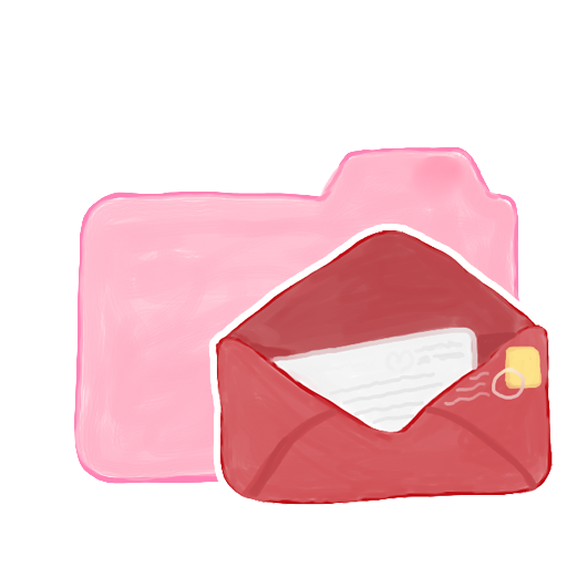 Pink Folder With Mail Icon, PNG ClipArt Image