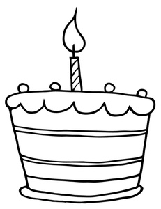 Birthday Cupcake Black And White Clipart