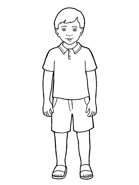Boy wearing shorts clipart