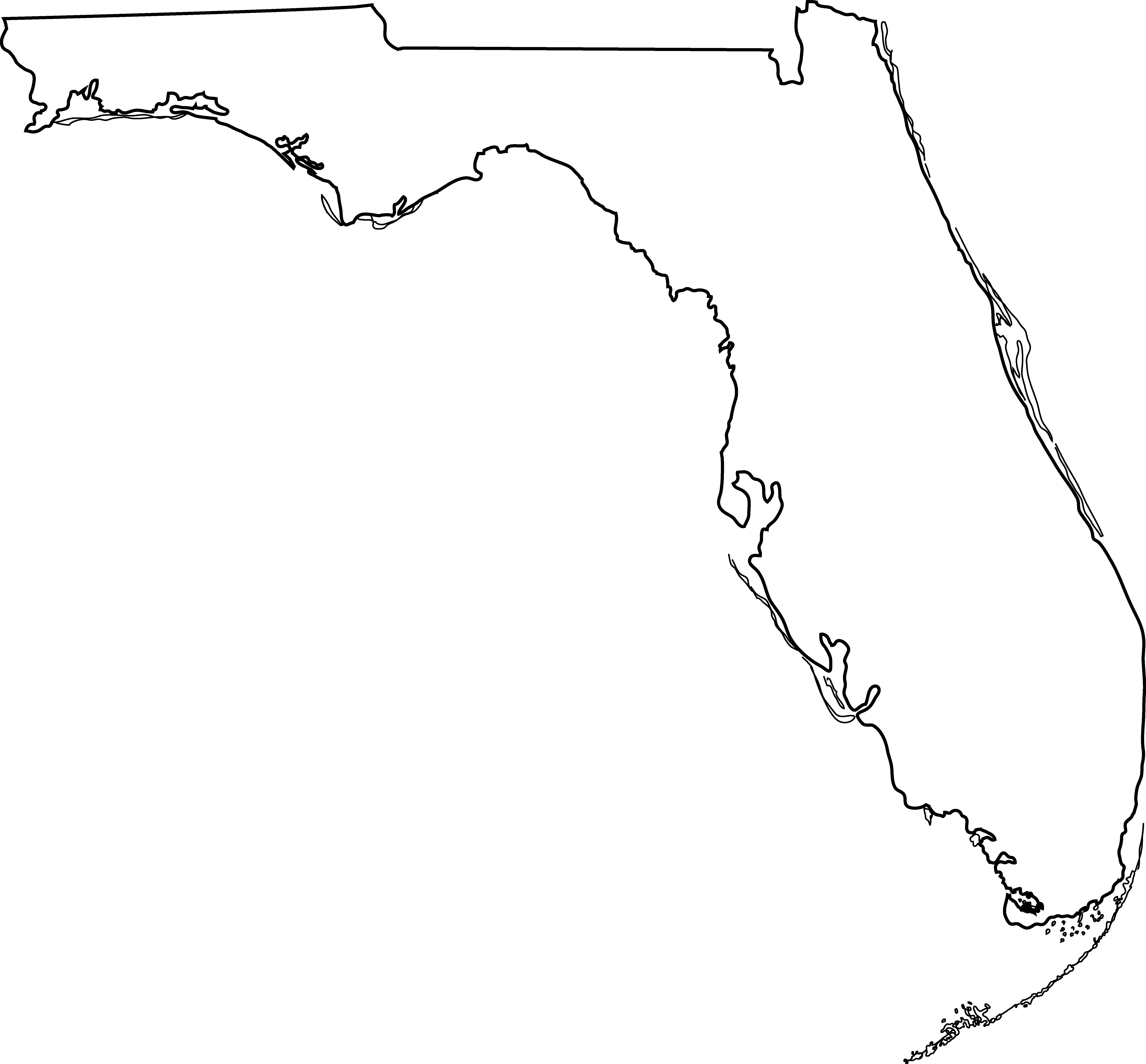 Usa map state of florida clipart
