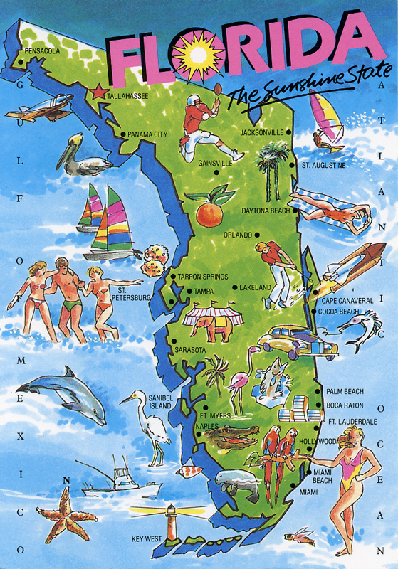 Florida Tourist Map Clip Art Library