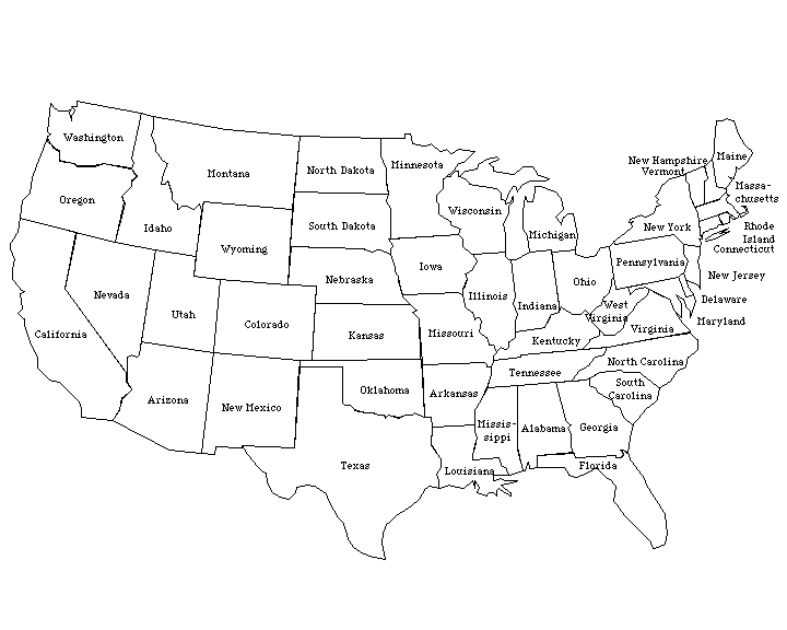 Free United States Map Black And White Printable Download Free