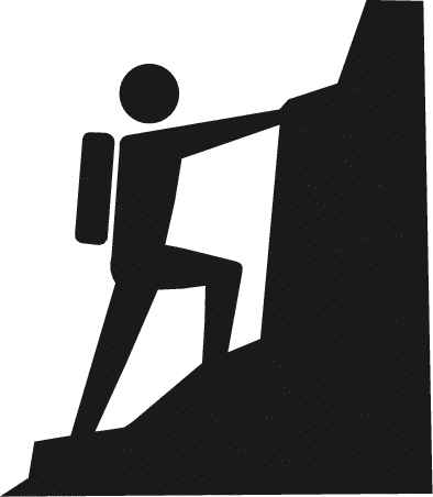 Person Climbing Mountain Clipart