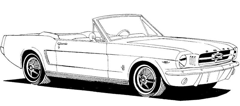 Red mustang fox body convertible clipart