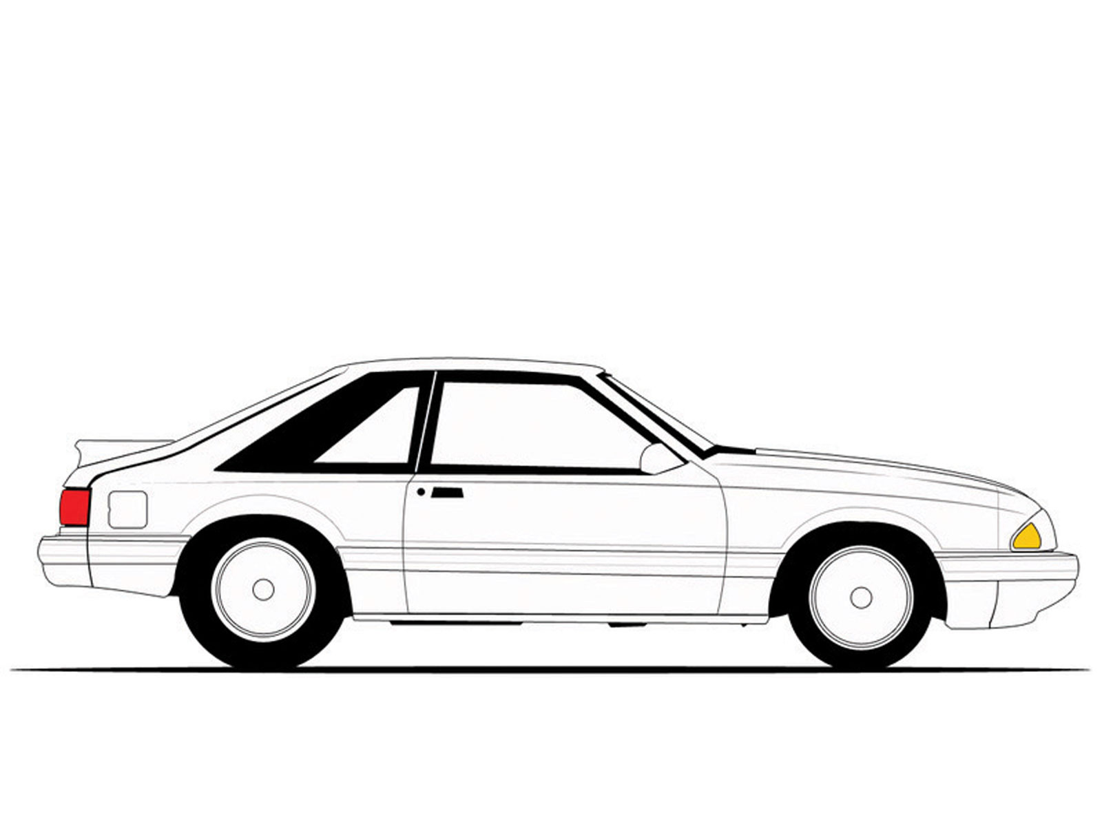 Red mustang fox body convertible clipart