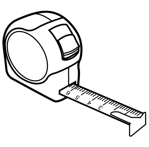 Measuring tape clipart black and white