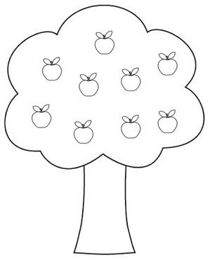 Clipart apples and apple tree