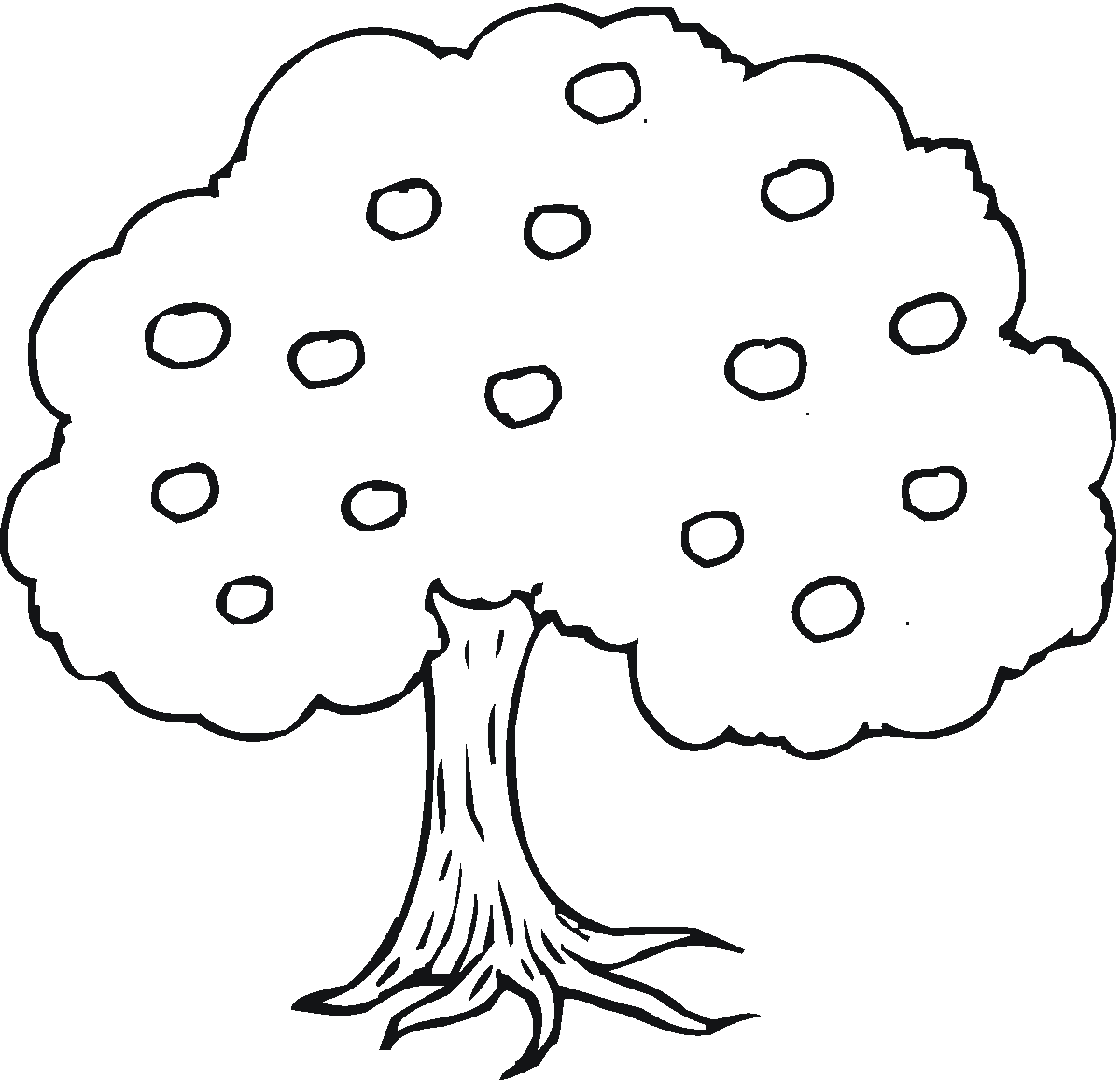 Apple trees clipart black and white