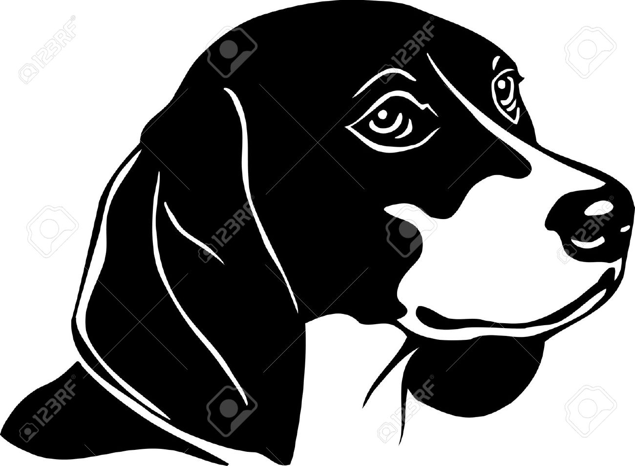 Beagle silhouette clip art