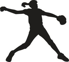Softball player silhouette clipart