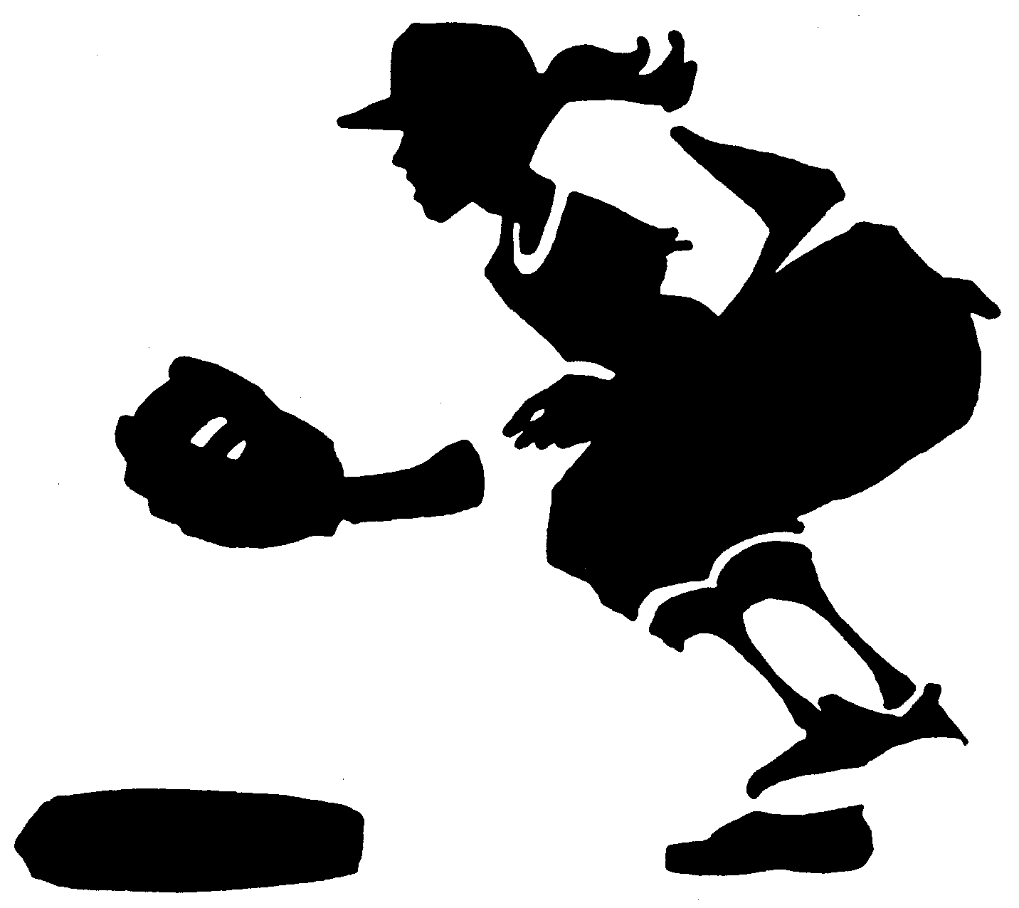Softball player silhouette clipart