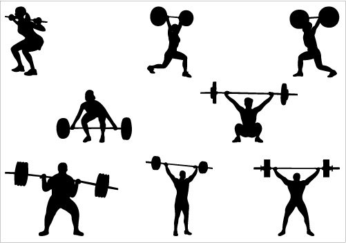 Woman Lifting Weights Clipart