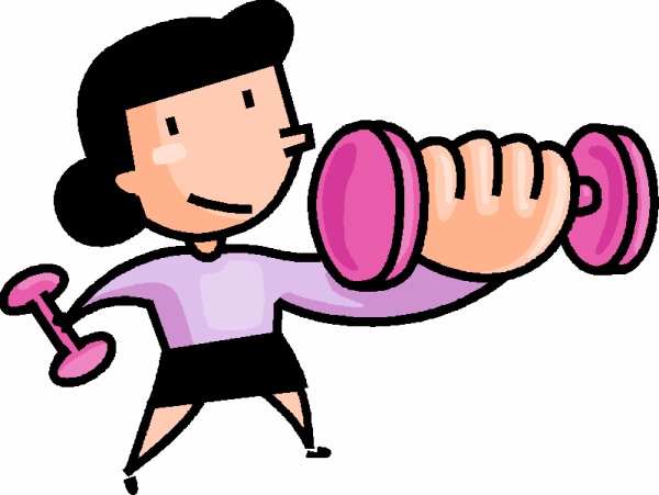 Student lifting weights clipart