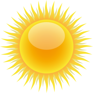 Sun with clouds clipart transparent background